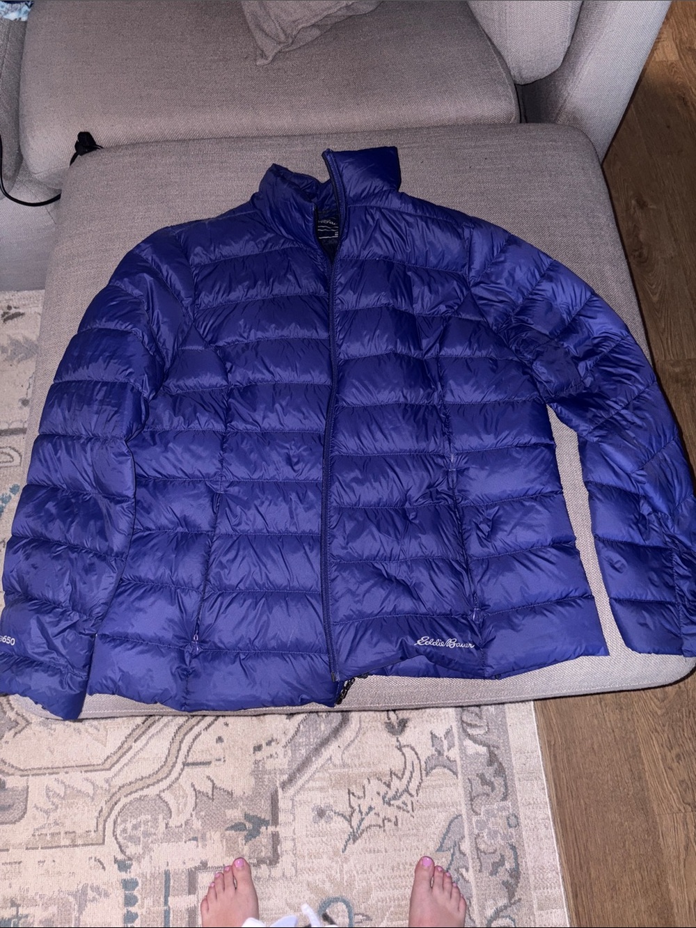 Eddie Bauer purple/ Royal Blue Lightweight Packable Puffer Jacket